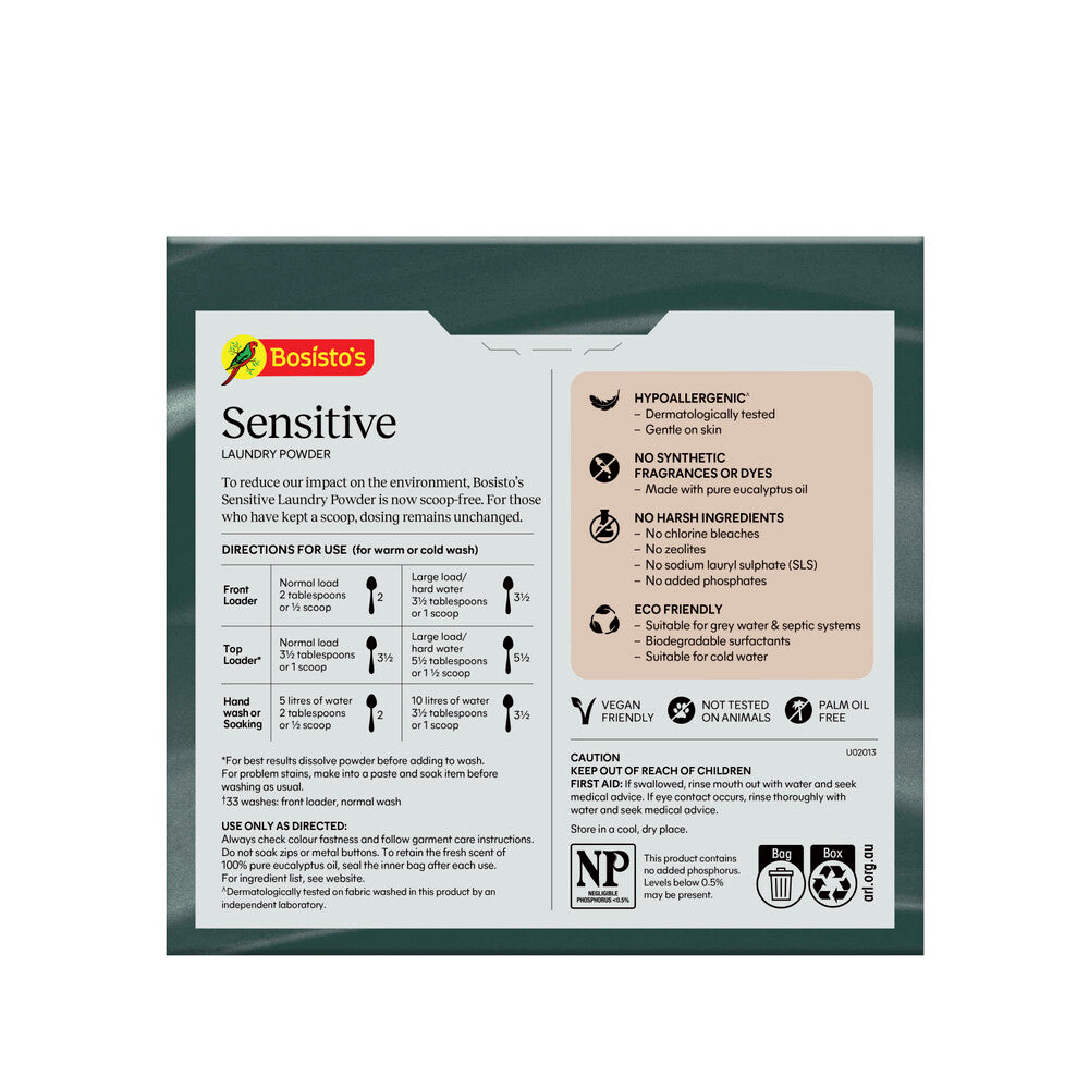 Bosisto's Sensitive Laundry Powder - 1kg