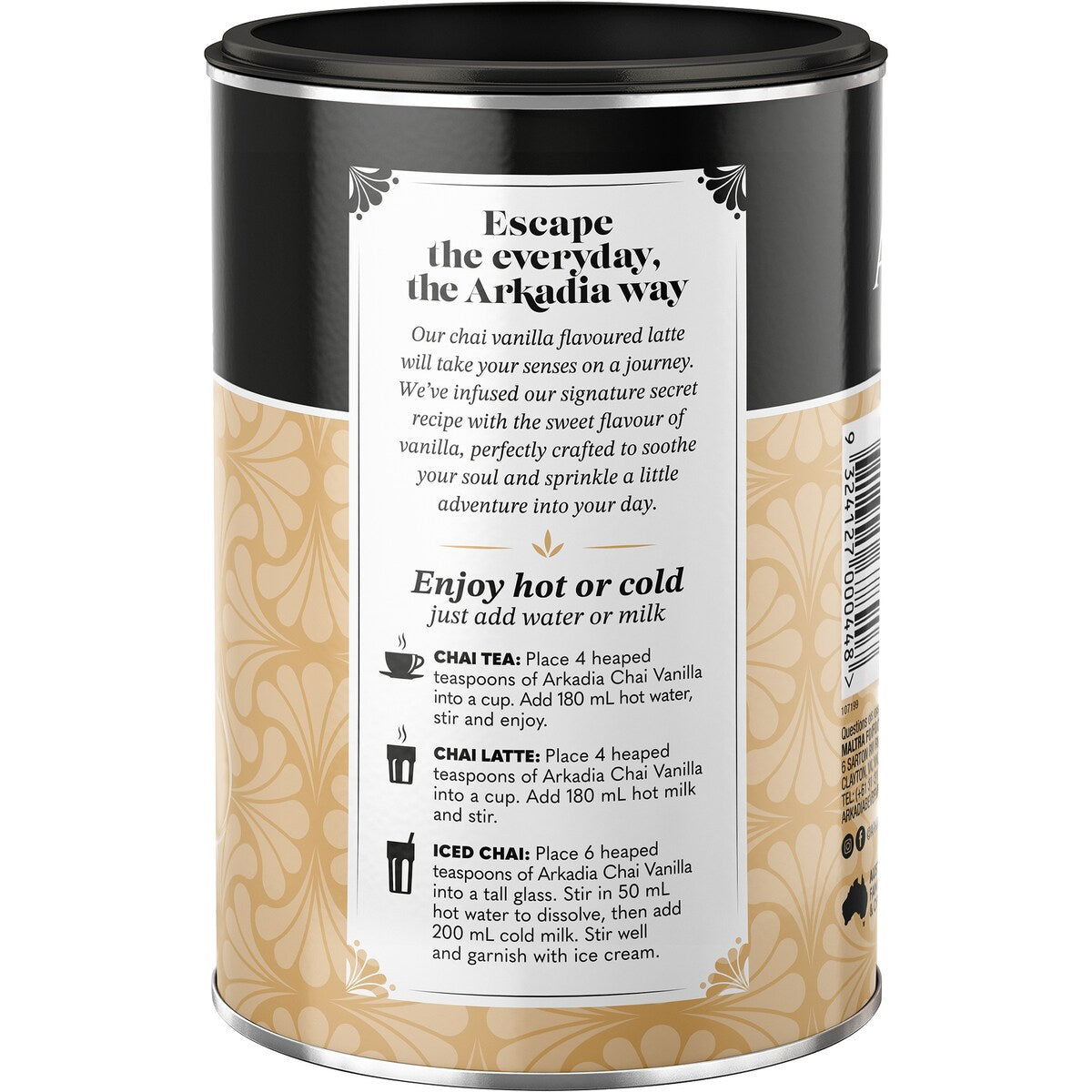 Arkadia Chai Tea Vanilla 240g