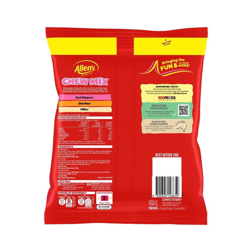 Allens Lollies Large Value Bag Chewmix Chews - 375g