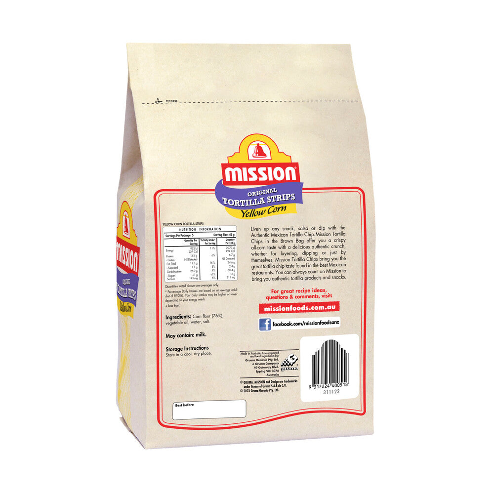 Mission Original Yellow Corn Tortilla Strips - 230g