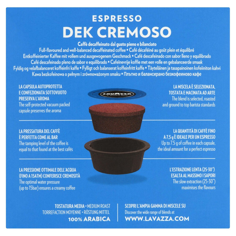 Lavazza Dek Decaffeinated A Modo Mio Coffee Pods - 16 pack