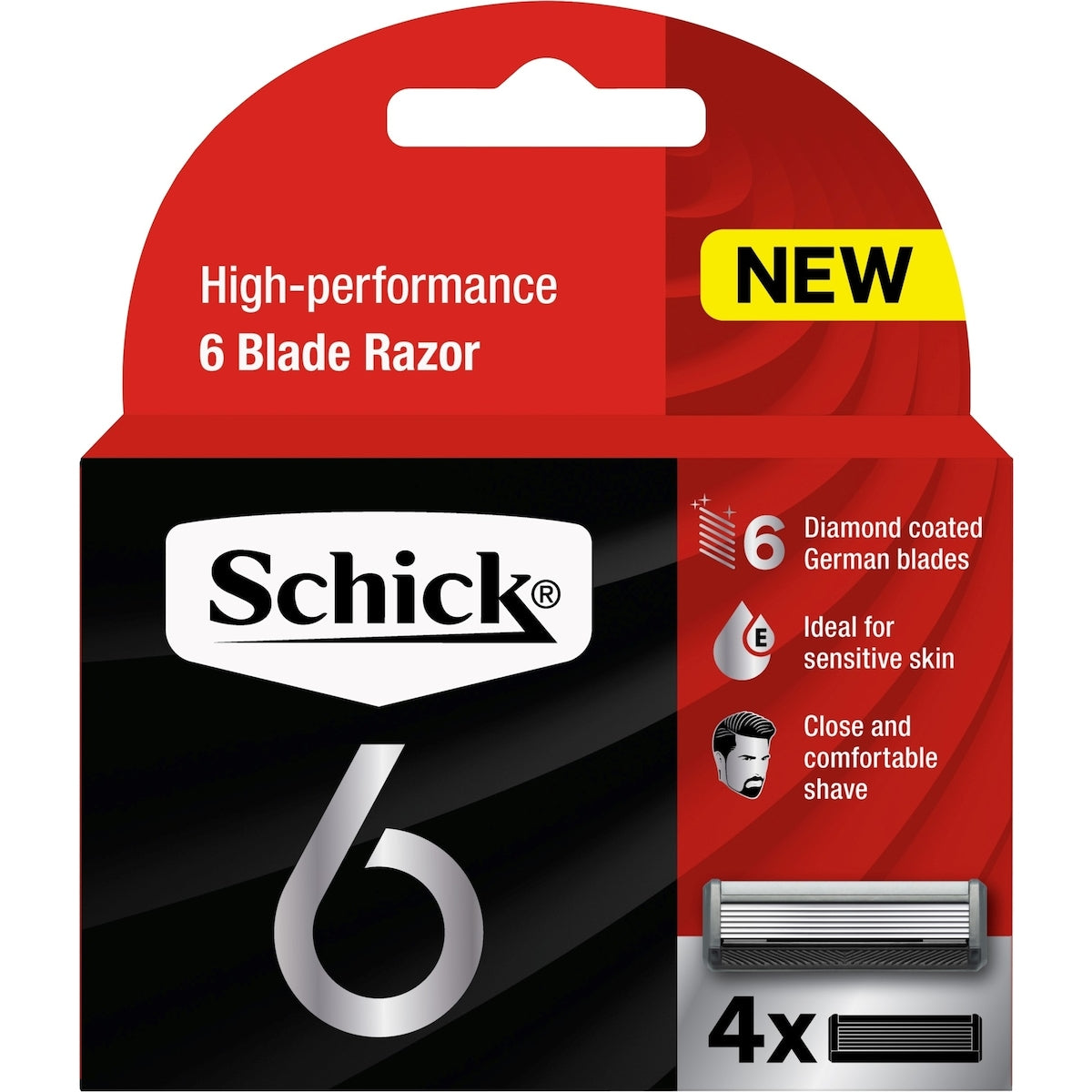 Schick 6 High Performance Razor Blades 4 pack