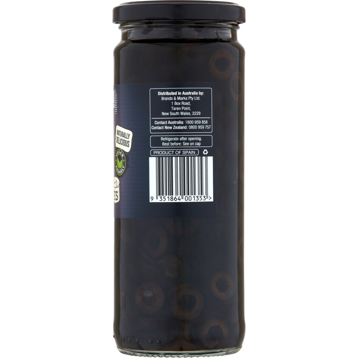 Bryne Co Sliced Black Olives 430g