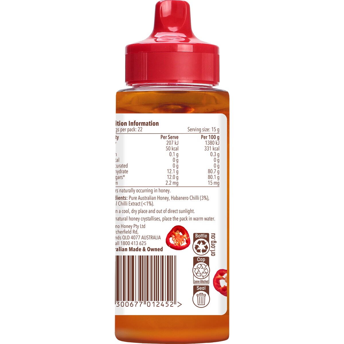 Capilano Hot Chilli Honey Squeeze Bottle 340g