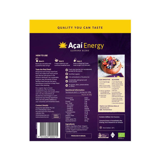 Amazonia Acai Energy Superfood Packs - 400g