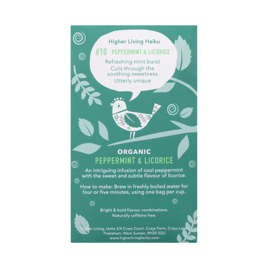 Higher Living Organic Tea Peppermint & Licorice - 15 pack