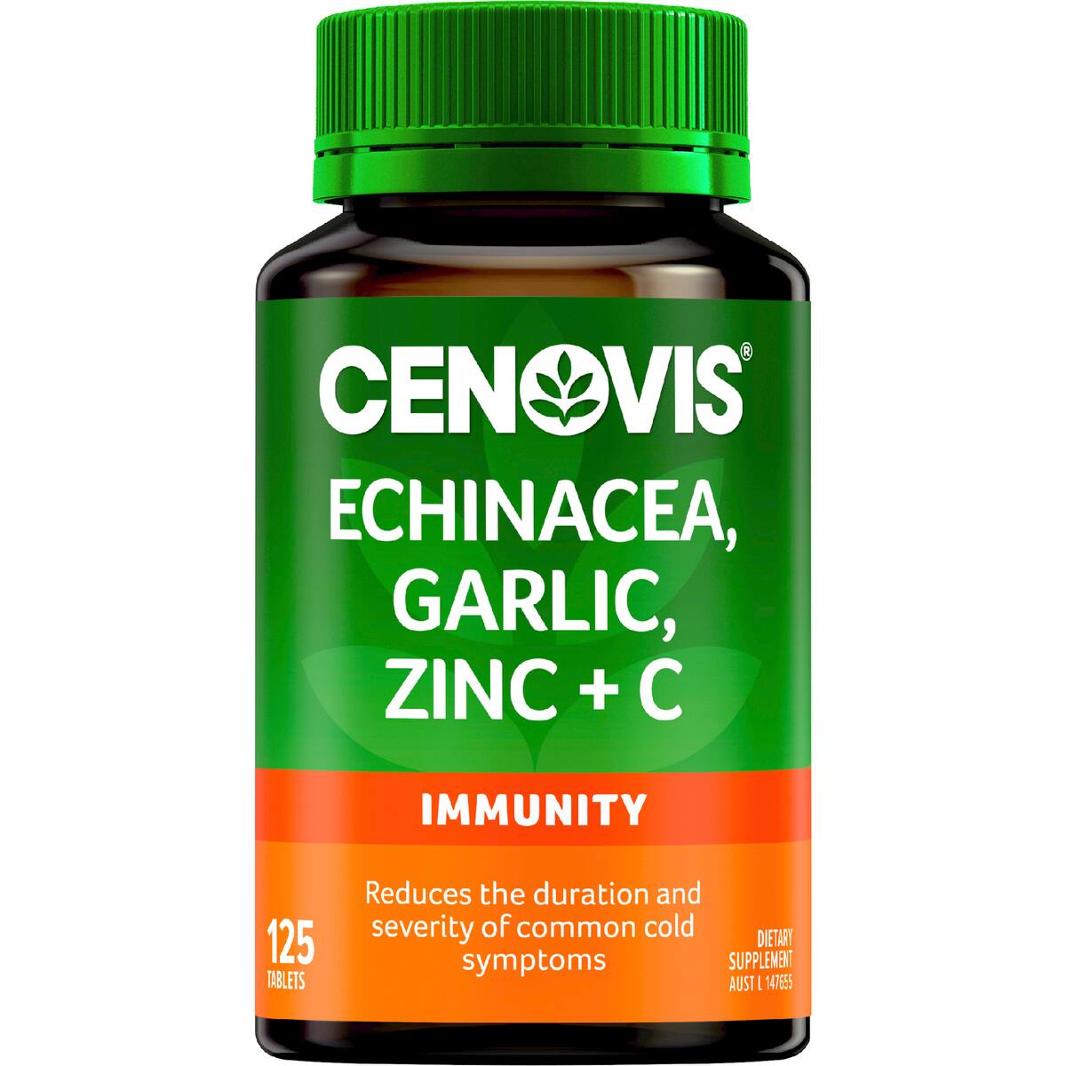 Cenovis Echinacea Garlic Zinc & Vitamin C For Immune Support 125 Pack