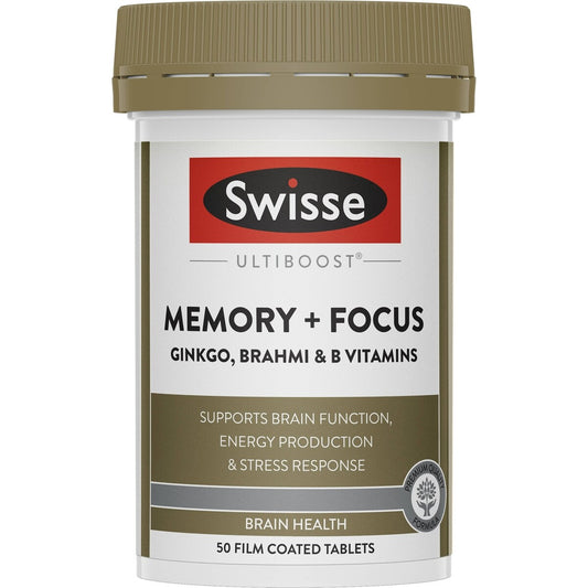 Swisse Ultiboost Memory + Focus Tablets Supports Brain Health 50 Pack