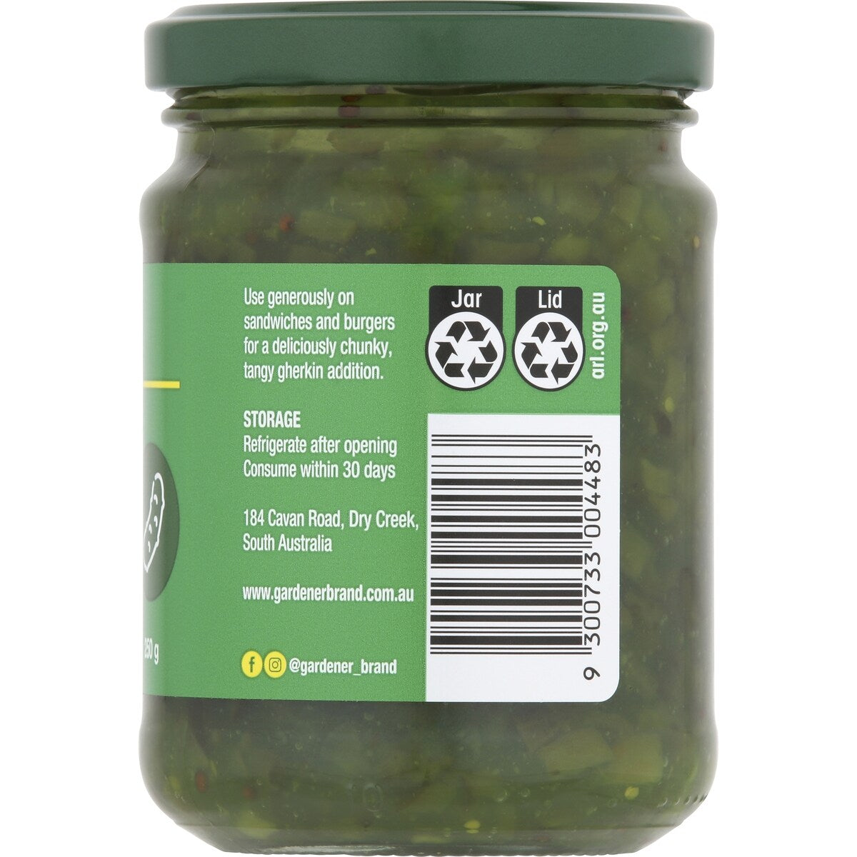 Gardener Gherkin Relish 250g