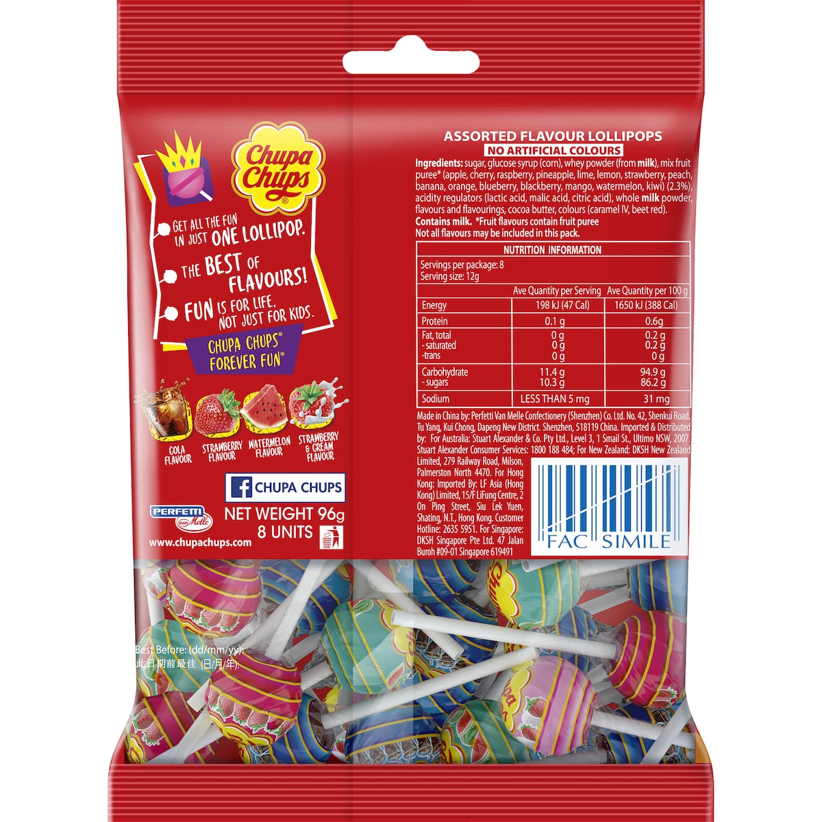 Chupa Chups Lollipops Best Of 8 Pack 96g