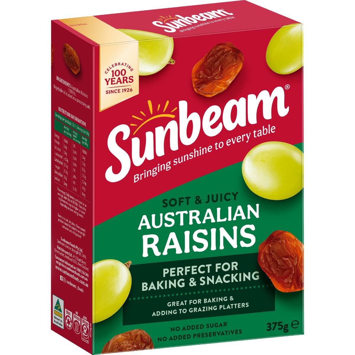 Sunbeam Australian Raisins 375g
