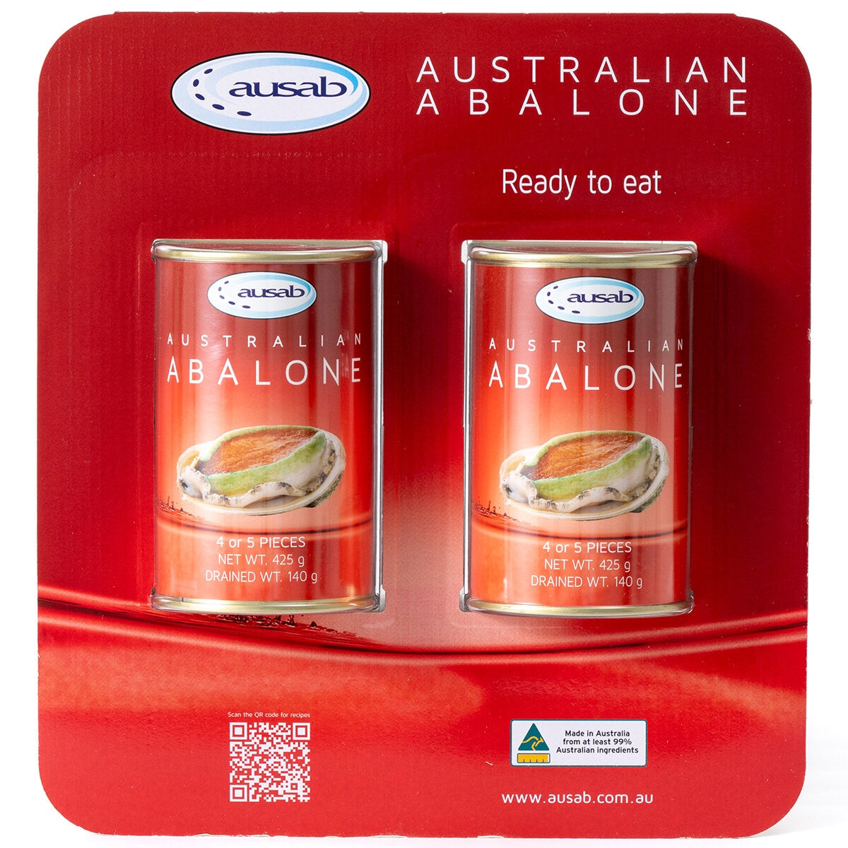 Ausab Australian Canned Abalone Twin Can in Brine 425g