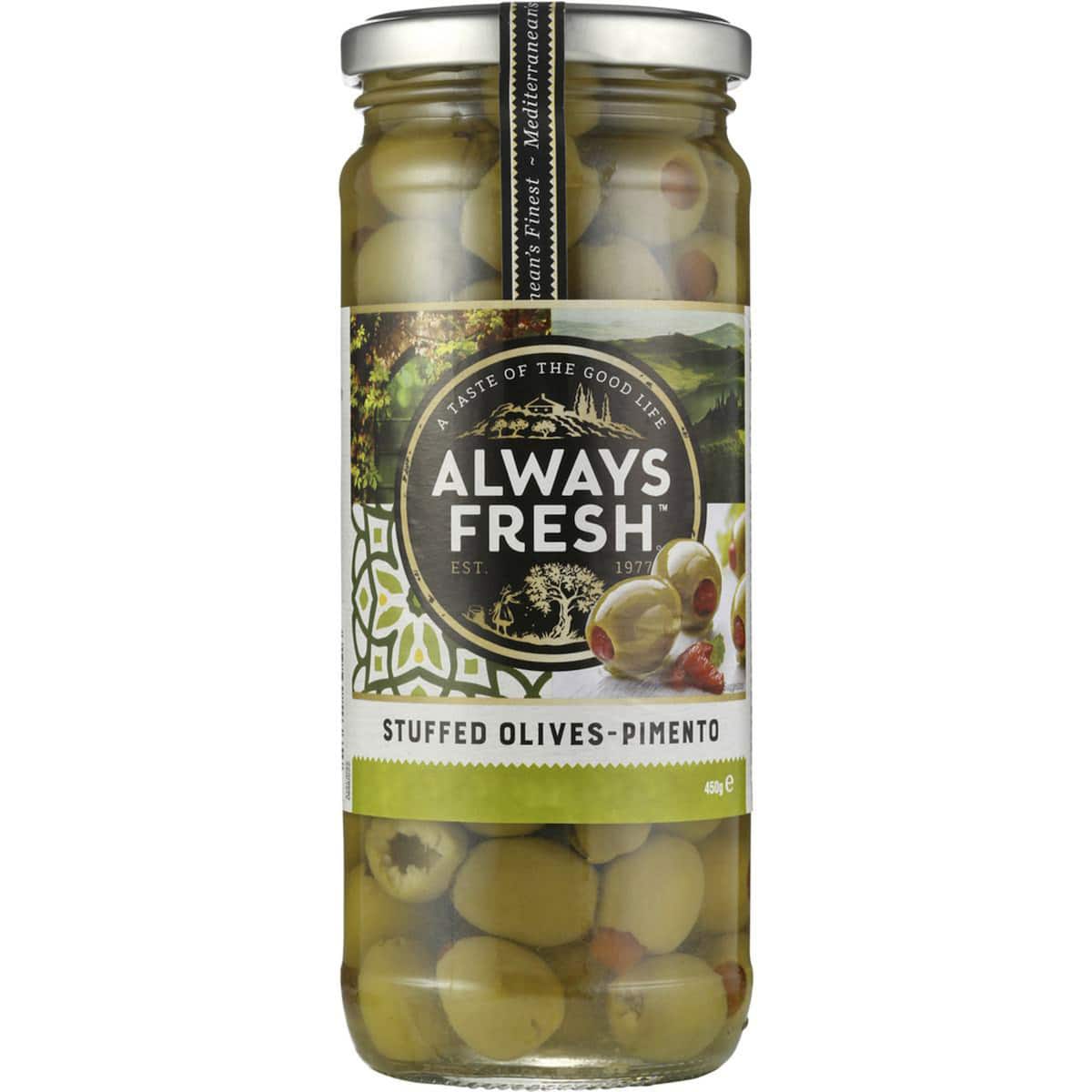Always Fresh Olives Stuffed Green Pimento 450g