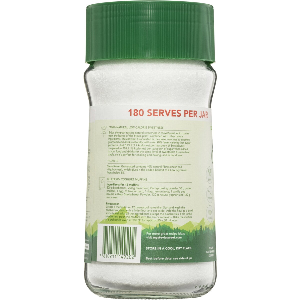 Stevia Sweet Sweet Granulated Jar 75g