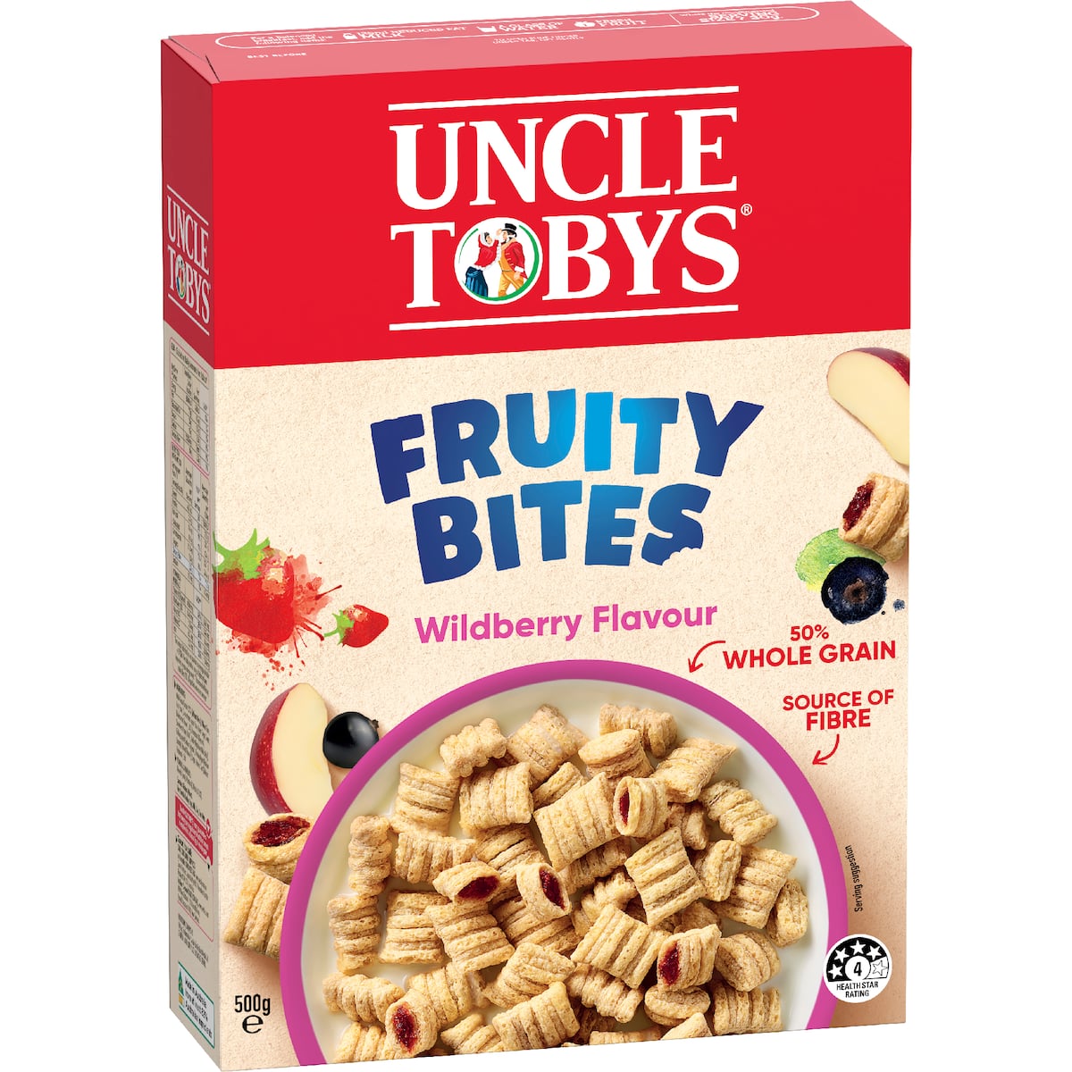 Uncle Tobys Fruity Bites Wildberry Flavour Breakfast Cereal 500g