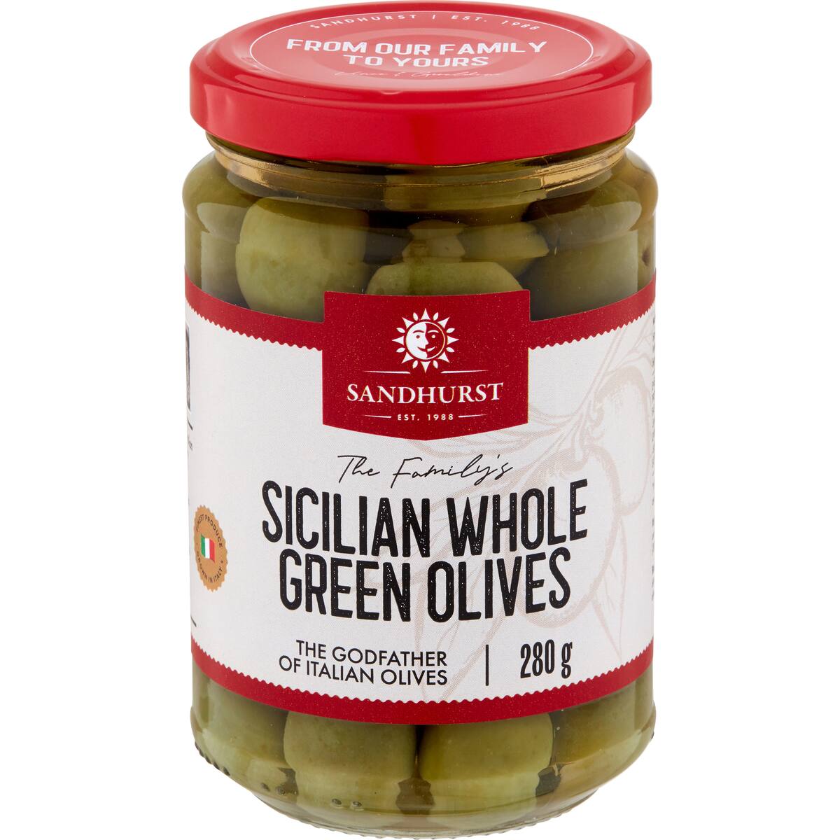 Sandhurst Olives Green Sicilian 280g