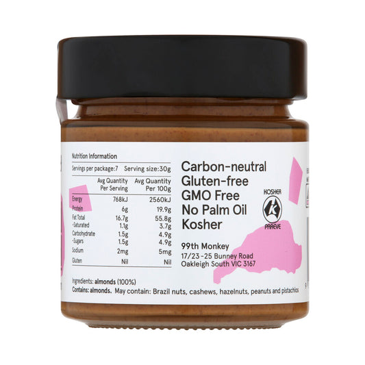 99th Monkey Natural Almond Butter - 200g