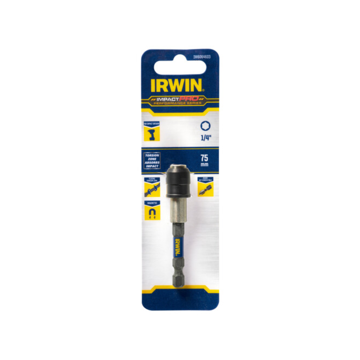 Irwin Impact Pro Performance Magnetic Torosion Bit Holder 1/4" 75mm