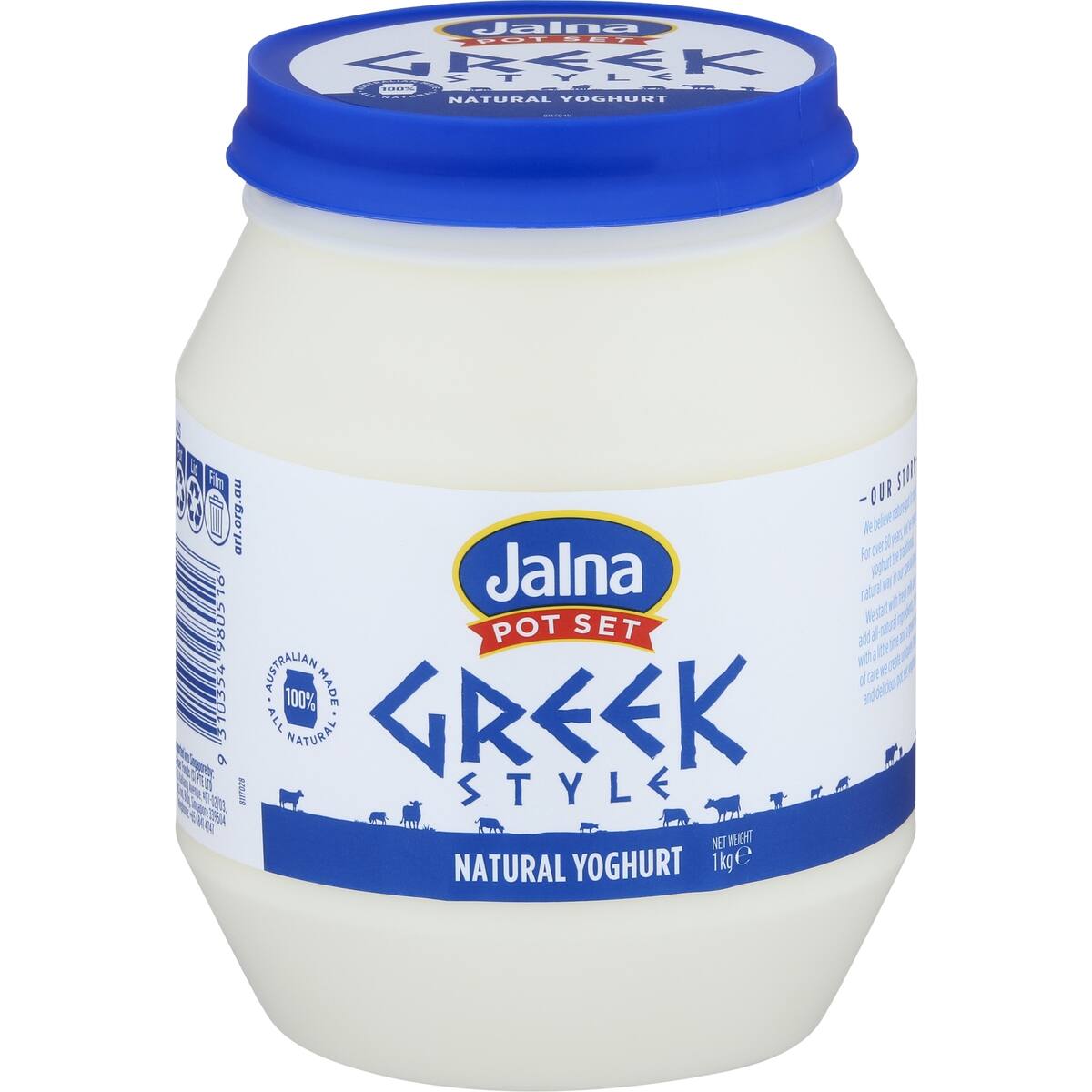 Jalna Pot Set Greek Style Natural Yoghurt 1kg