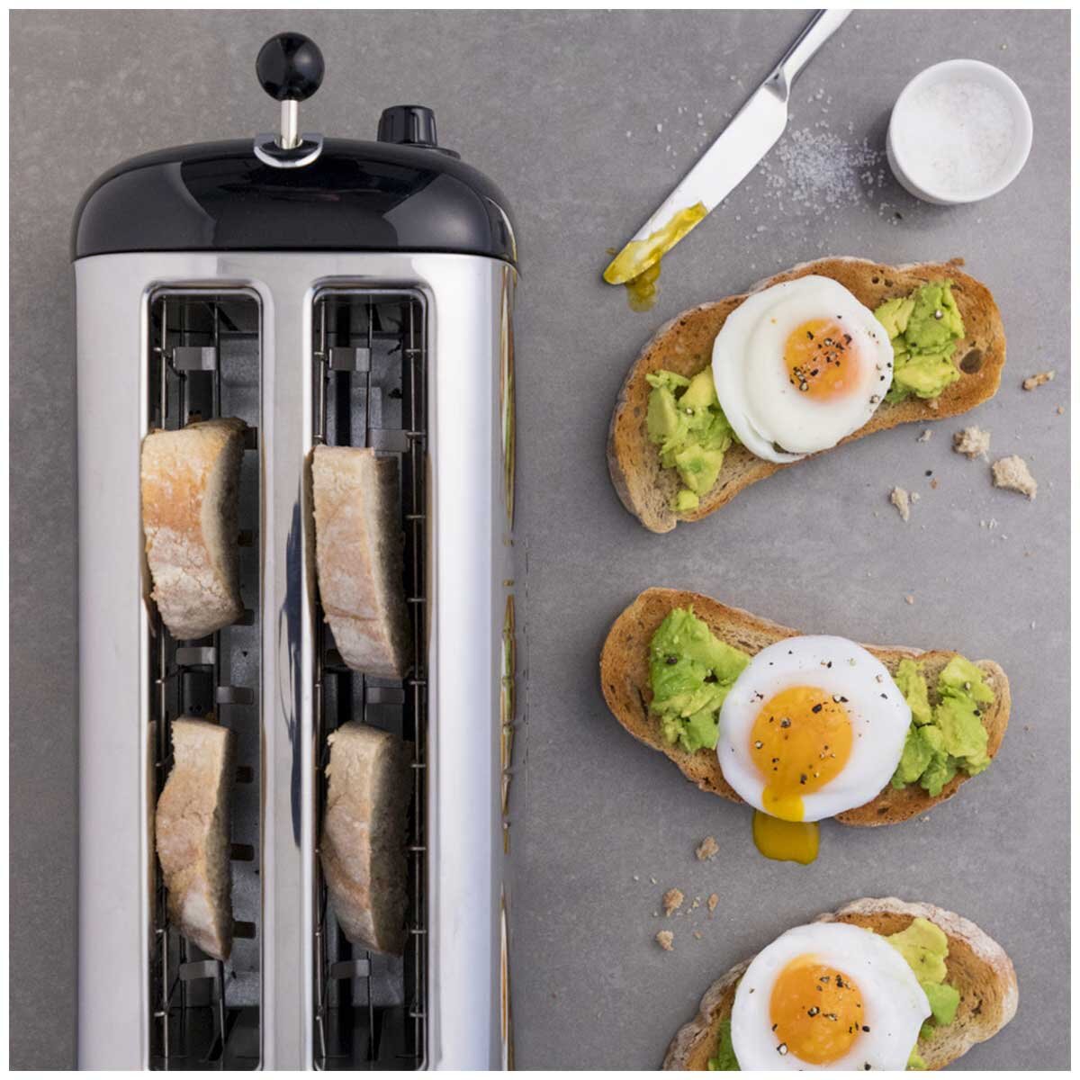 Dualit Long Slot Lite Toaster DU46030 Black Stainless Steel 260mm