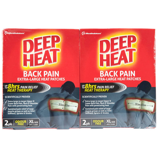 Deep Heat Back Pain Heat Patches Odourless Extra Large 4 x 2 Pack