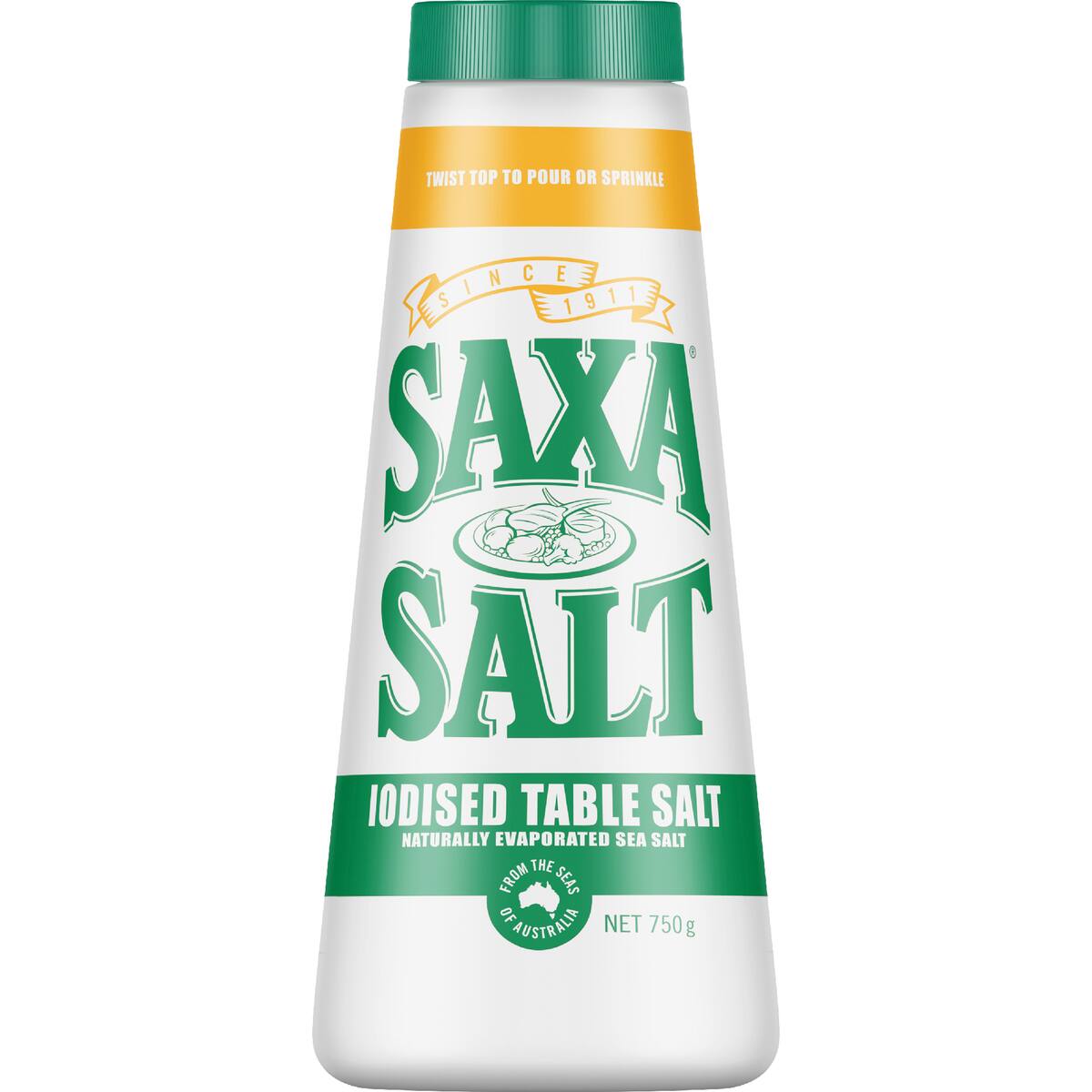 Saxa Iodised Table Salt Shaker 750g