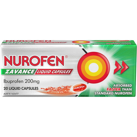 Nurofen Zavance Fast Pain Relief Liquid Capsules Ibuprofen 20 Pack
