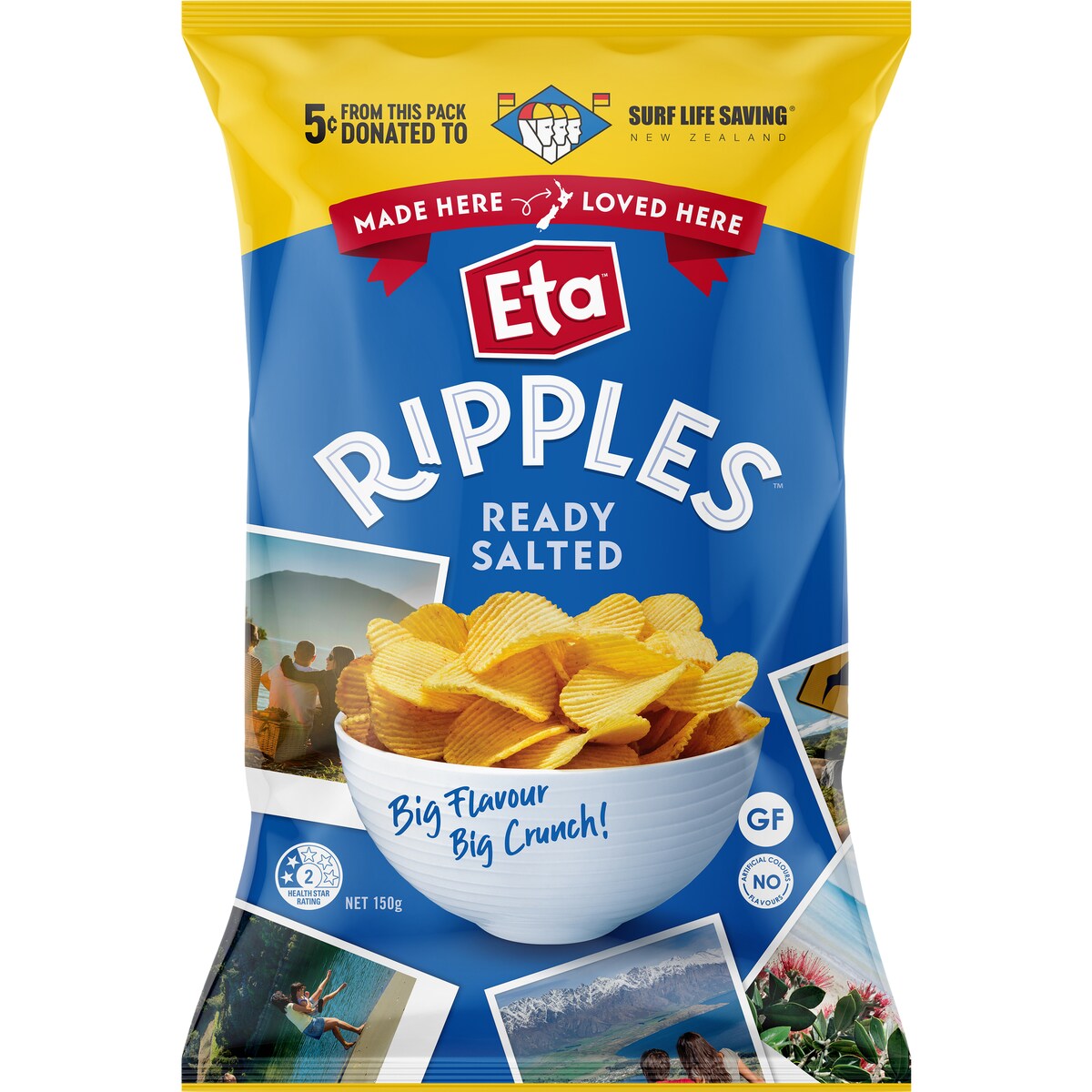 Eta Ripples Ready Salted Potato Chips 150g