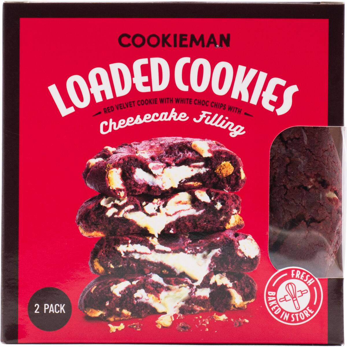 Cookieman Loaded Red Velvet Cheesecake Filled Cookies 2 Pack