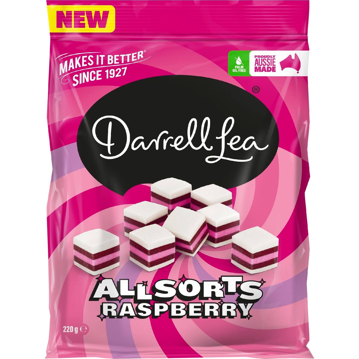 Darrell Lea Allsorts Raspberry 220g