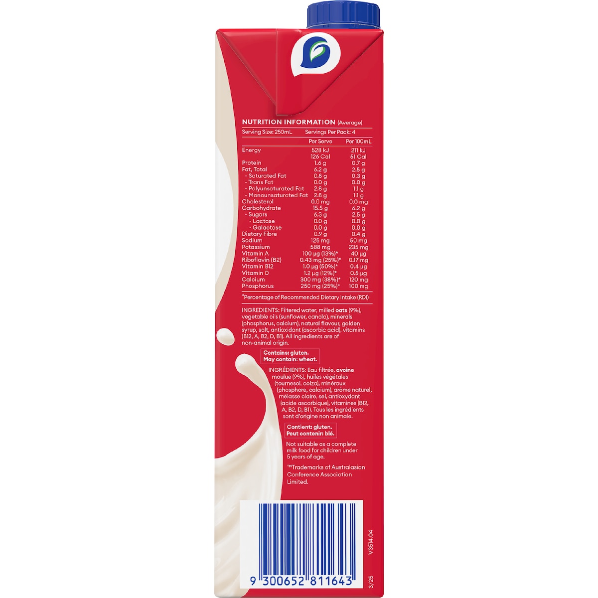So Good Extra Creamy Oat Long Life Milk Uht 1l