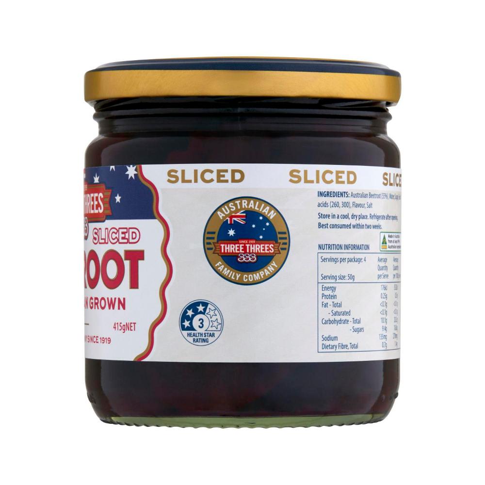 Three Threes Sliced Beetroot - 415g