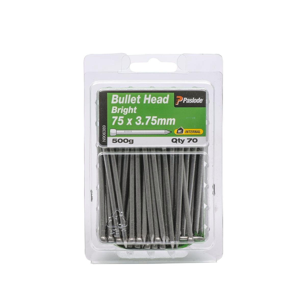 Paslode Bullet Head Nails 75mm Bright Steel 500g 70 Pack