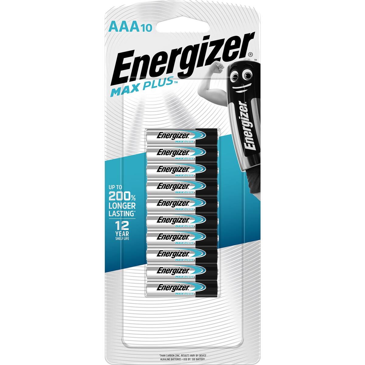 Energizer Max Plus High Performance Aaa Alkaline Batteries 10 Pack