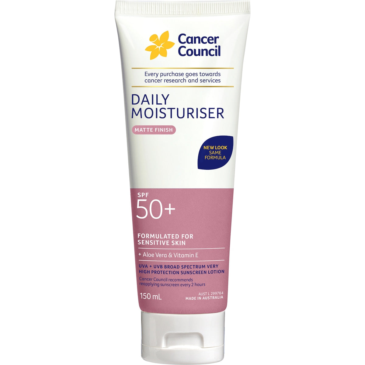 Cancer Council Face & Body Moisturiser Day Wear SPF 50+ 150mL
