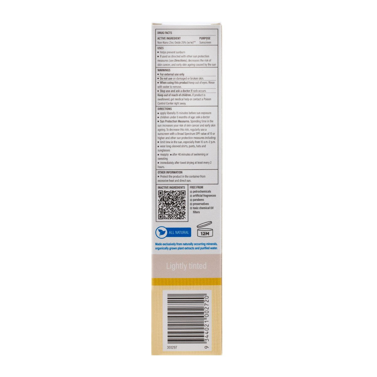 Surf Life Saving Natural Mineral Face Sheer Liquid Zinc Sunscreen Spf50 110g