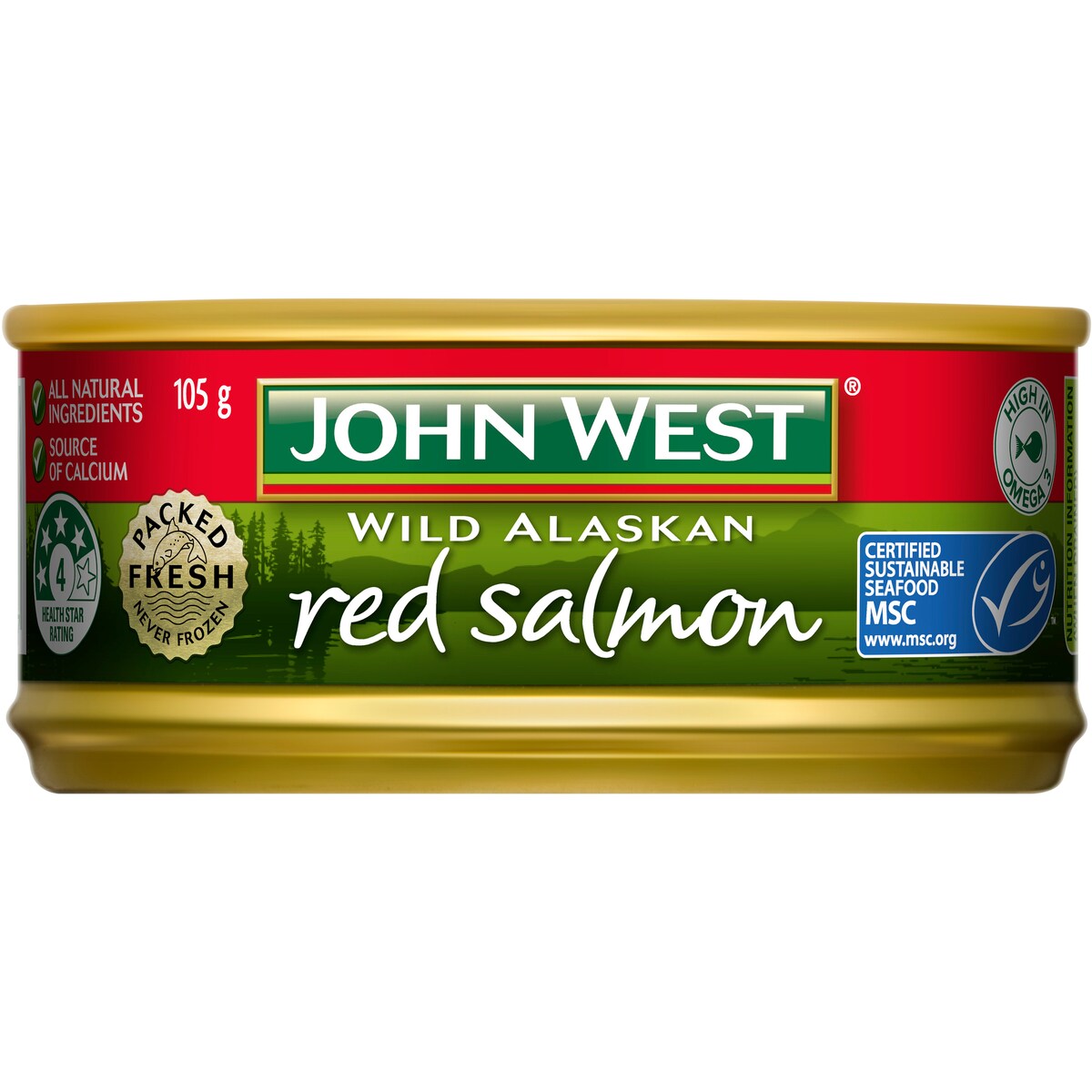 John West Fresh Packed Wild Alaskan Red Salmon 105g