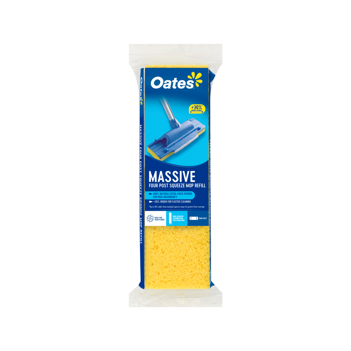Oates Massive Four Post Squeeze Mop Refill - Sponge 30% Wider - Absorbent
