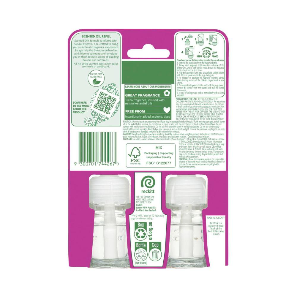 Air Wick Pure Cherry Blossom Refill 2x19ml - 2 Pack
