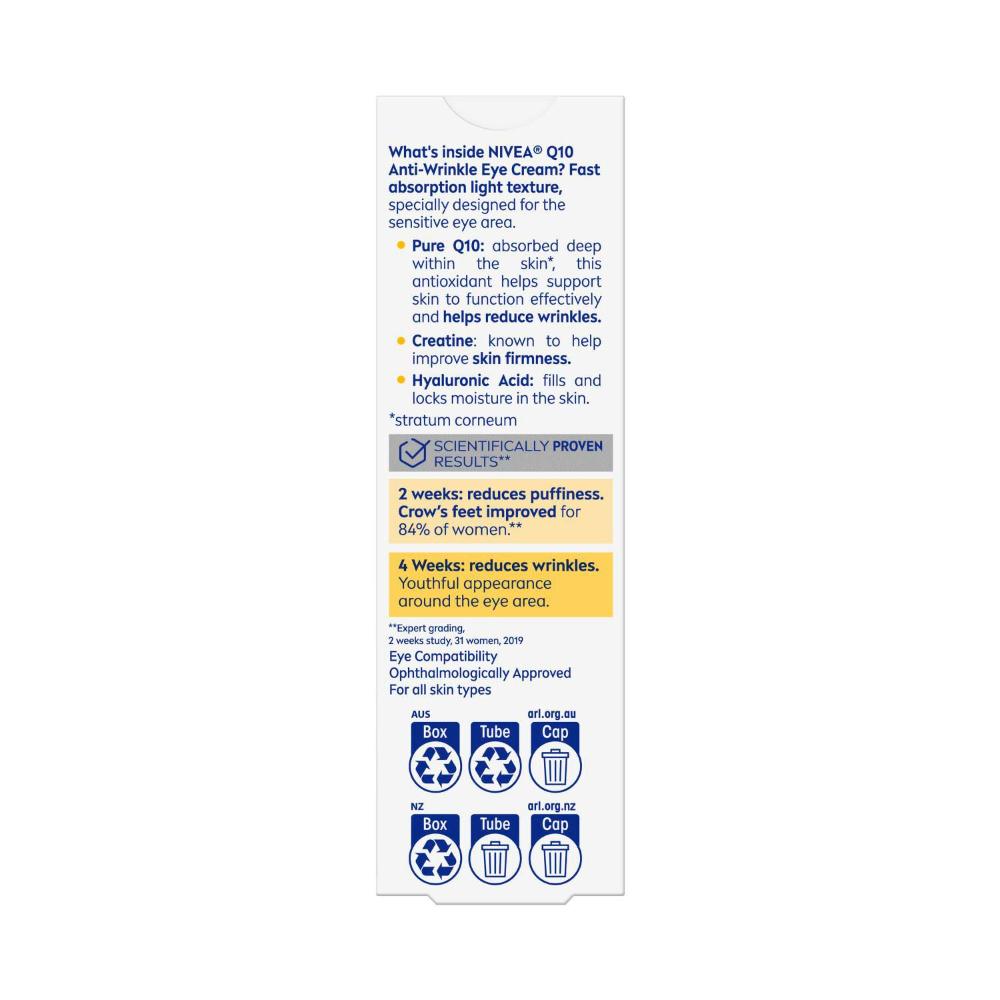 Nivea Q10 Plus Eye Cream Anti Wrinkle - 15mL
