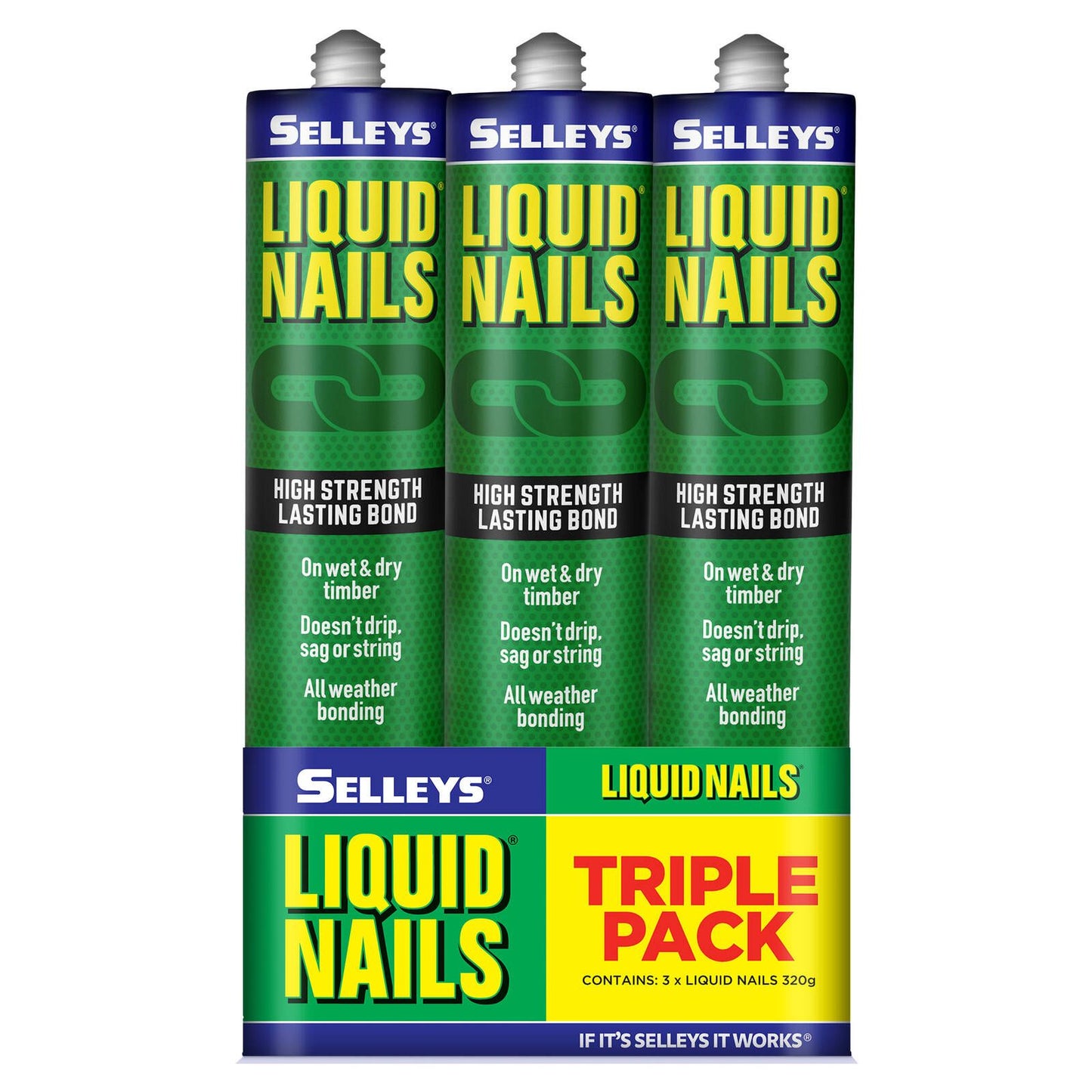 Selleys Liquid Nails Construction Adhesive - 320g - 3 Pack