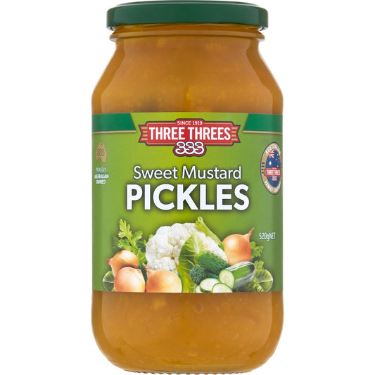 Three Threes Sweet Mustard Pickles 520g