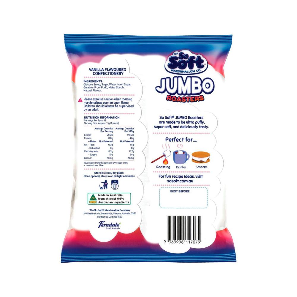 So Soft Marshmallow Co Marshmallows Jumbo Roaster - 300g