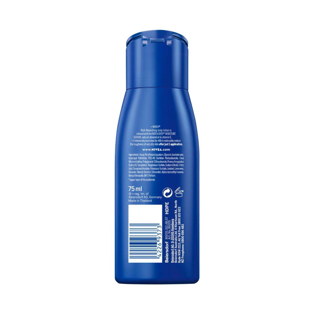 Nivea Rich Nourishing Body Lotion Moisturiser + Caring Almond Oil - 75mL