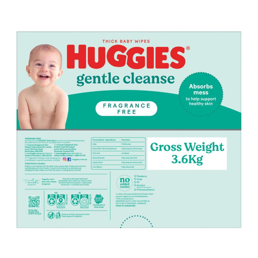 Huggies Thick Baby Wipes Fragrance Free - 400 pack