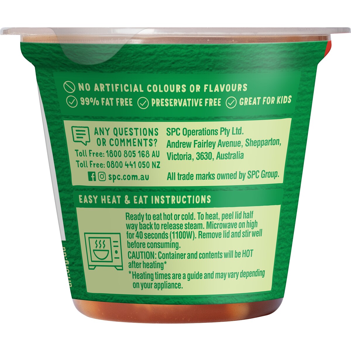 SPC Baked Beans Rich Tomato Snack Pot 180g