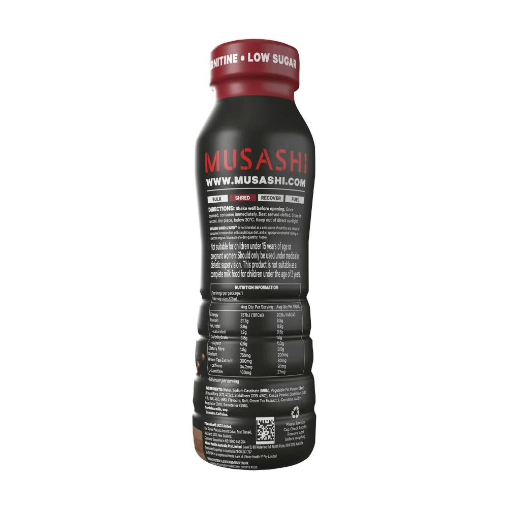 Musashi Shred & Burn Chocolate Protein Shake - 375mL