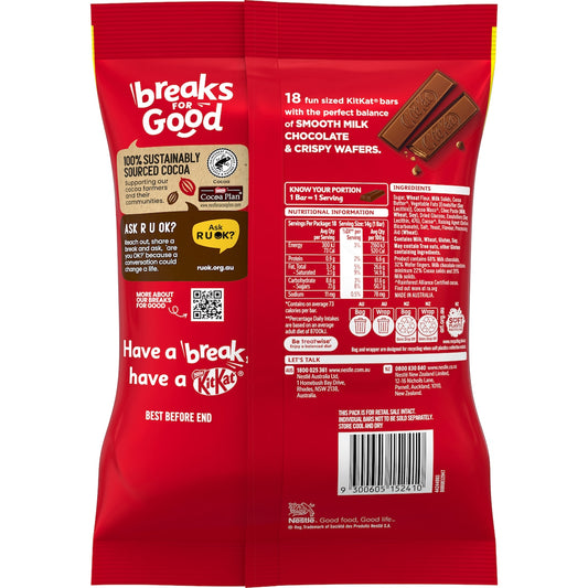 Kitkat Milk Chocolate 18 Mini Bars Share Pack 252g