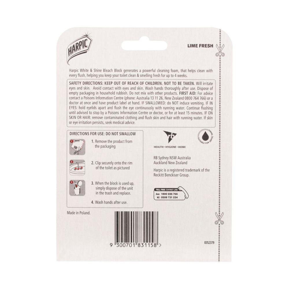 Harpic White & Shine Rimblock Fresh Lime Toilet eaner - 39g