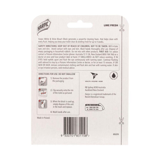 Harpic White & Shine Rimblock Fresh Lime Toilet eaner - 39g